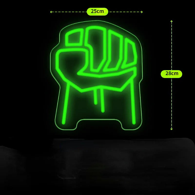 Neon LED Avengers Hulk – zaciśnięta pięść