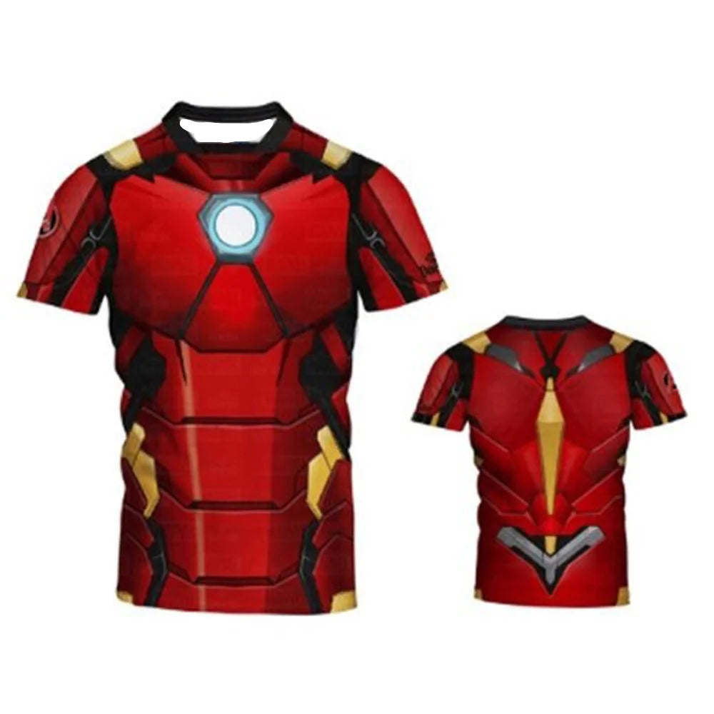 Koszulka kompresyjna Avengers Kapitan Ameryka – tarcza na plecach