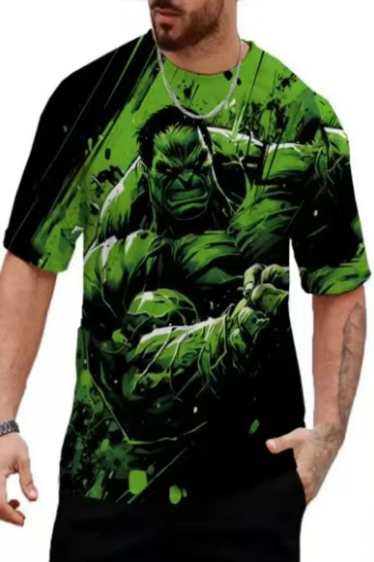 Męska koszulka 3D Hulk – ukośny rozbryzg tuszu