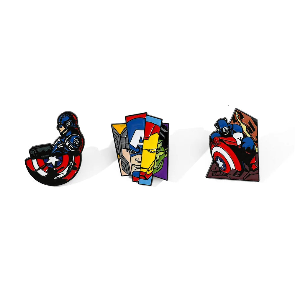 Przypinka Avengers z wieloma postaciami – rozbite twarze