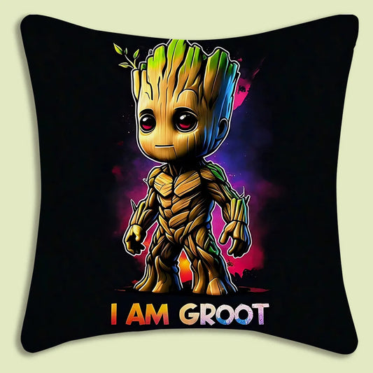Poszewka na poduszkę Baby Groot — „I Am Groot”, tło z mgławicą