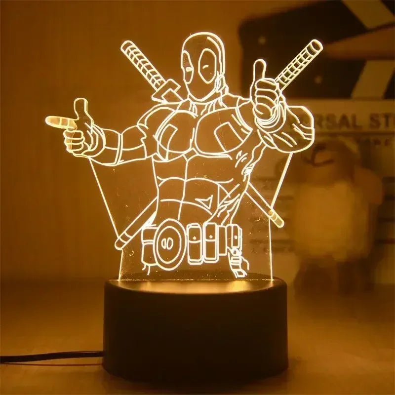 Lampa LED Avengers Deadpool – katany, 3D, 18cm