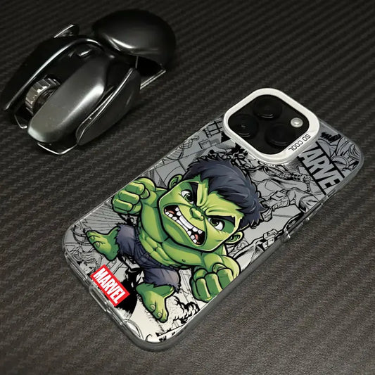 Etui na Xiaomi Avengers Hulk – chibi z uniesioną pięścią, biała obwódka