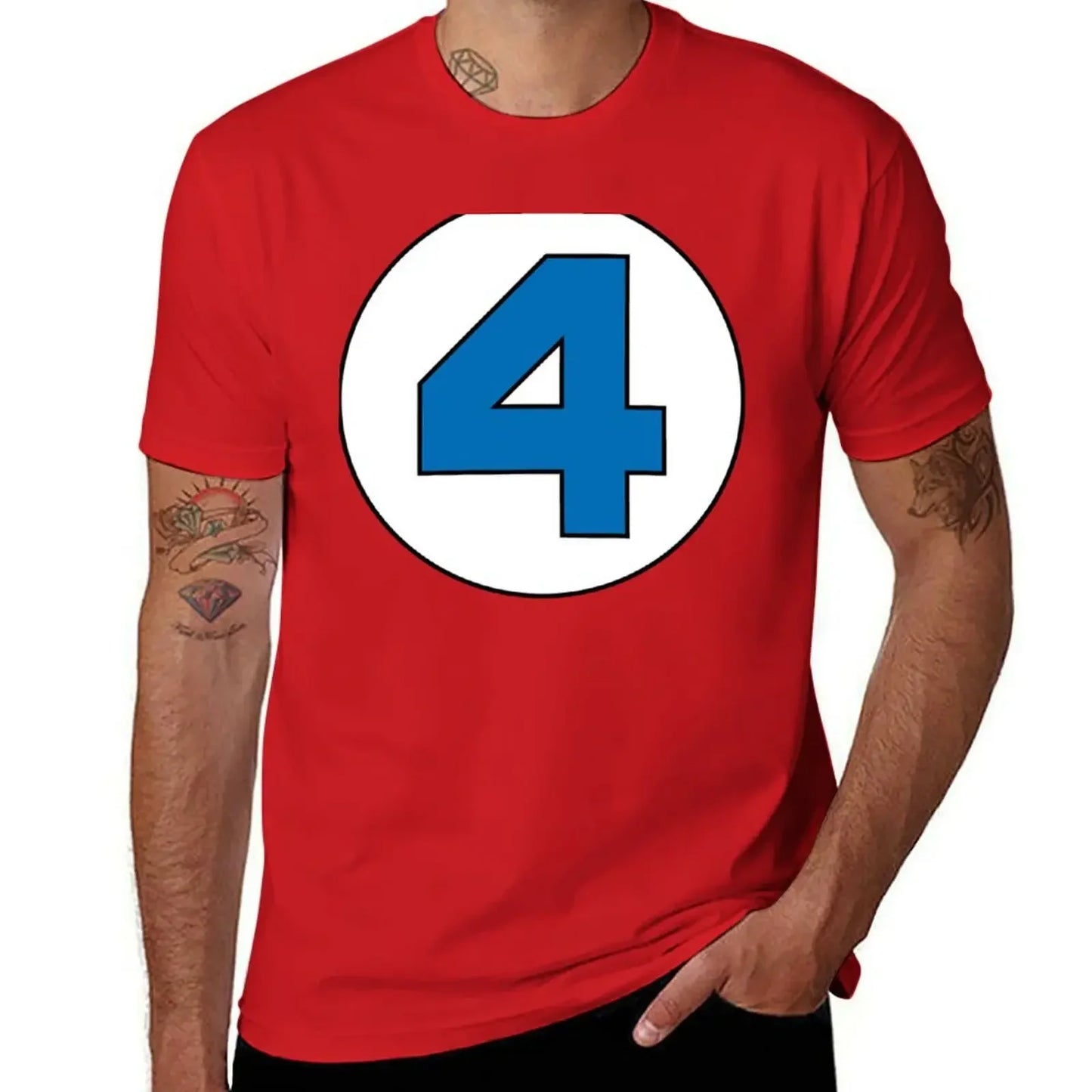 T-shirt The Fantastic 4 – duże czarne logo, fason oversize