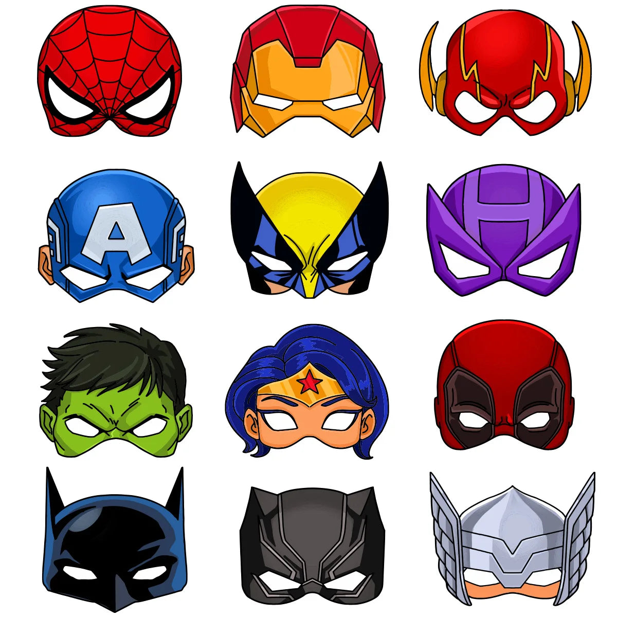 Maski Avengers – zestaw 12 masek