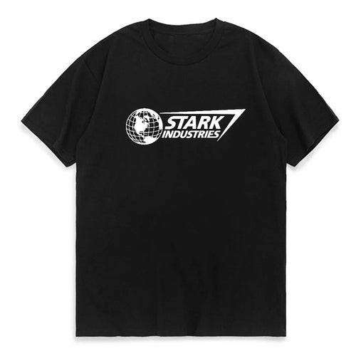 Oversize’owy T-shirt Stark Industries – czarne logo