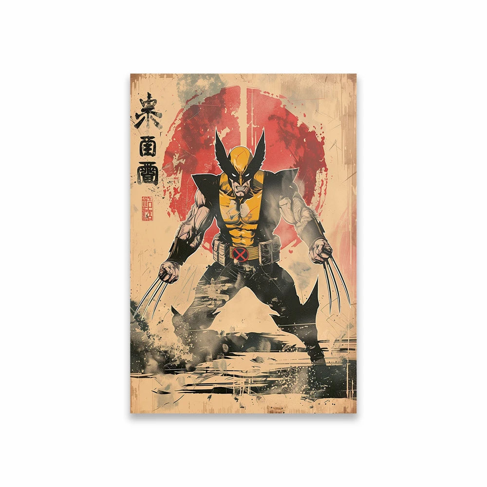 Plakat Avengers Wolverine – japoński styl vintage