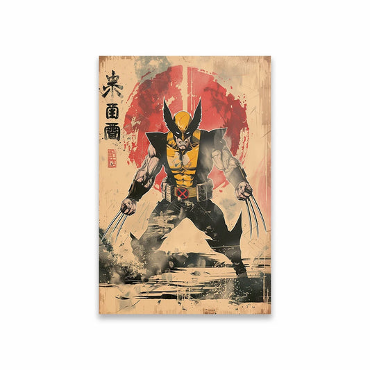 Plakat Avengers Wolverine – japoński styl vintage