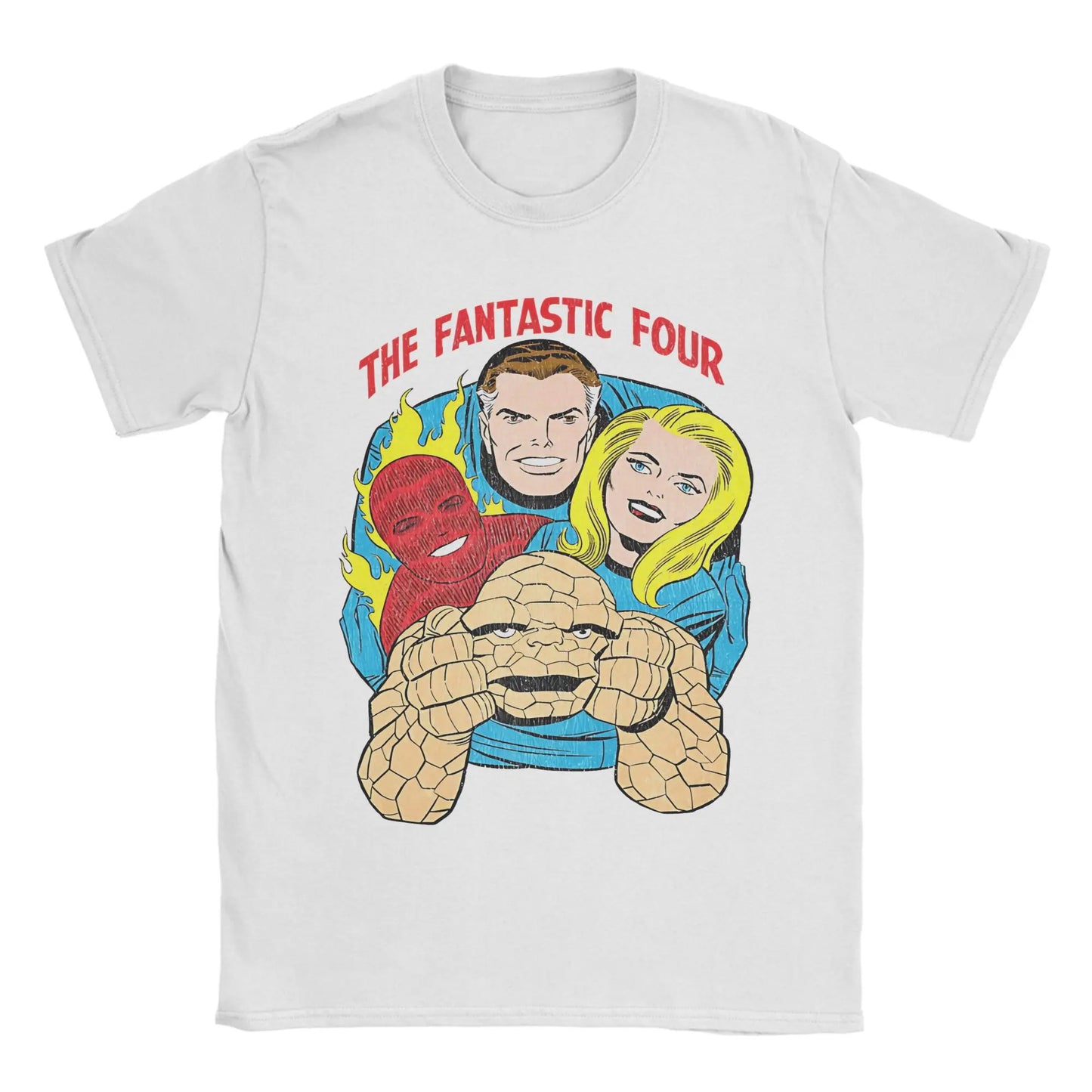T-shirt The Fantastic 4 First Steps – retro niebieski plakat, unisex