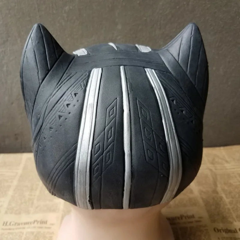 Maska cosplay Black Panther — realistyczny silikonowy hełm zakrywający całą twarz