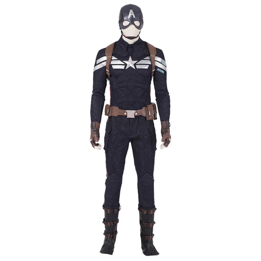 Kostium cosplay Captain America — granatowy uniform z maską