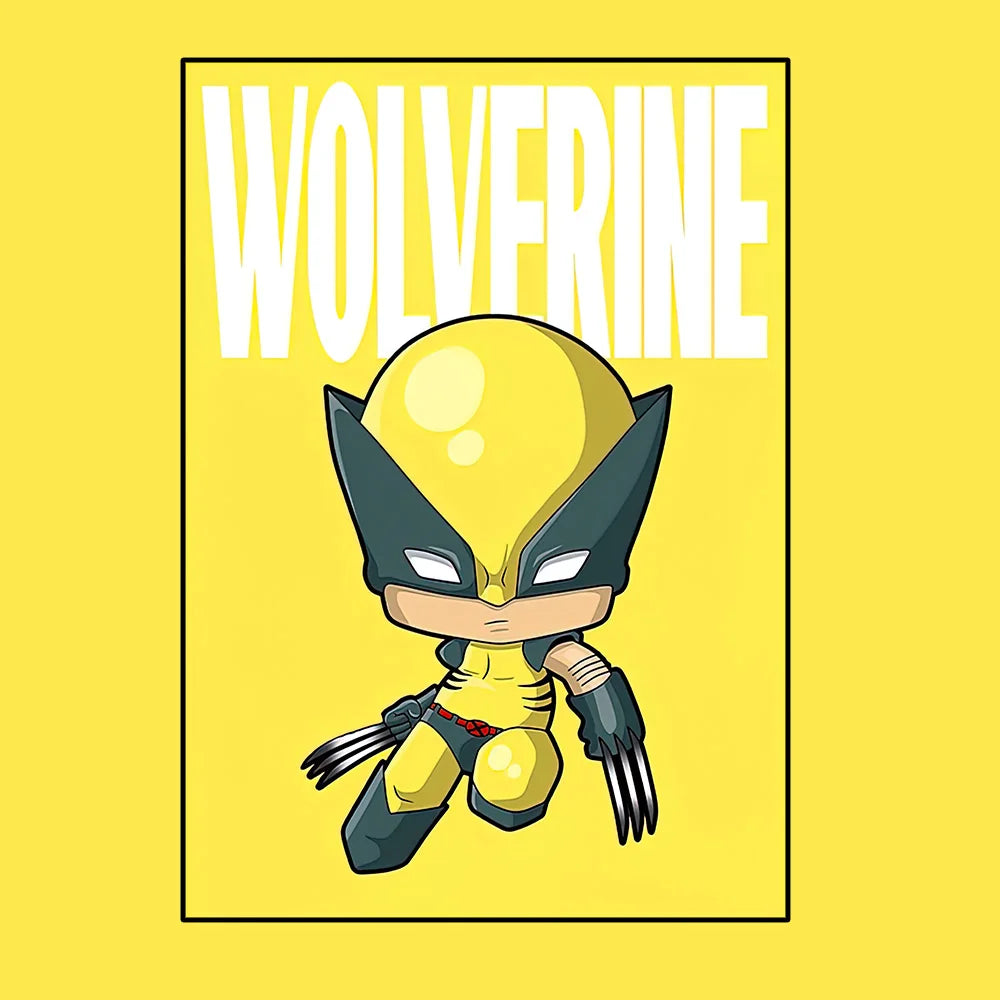 Plakat Avengers Wolverine – styl chibi, żółte tło