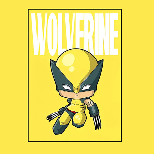 Plakat Avengers Wolverine – styl chibi, żółte tło