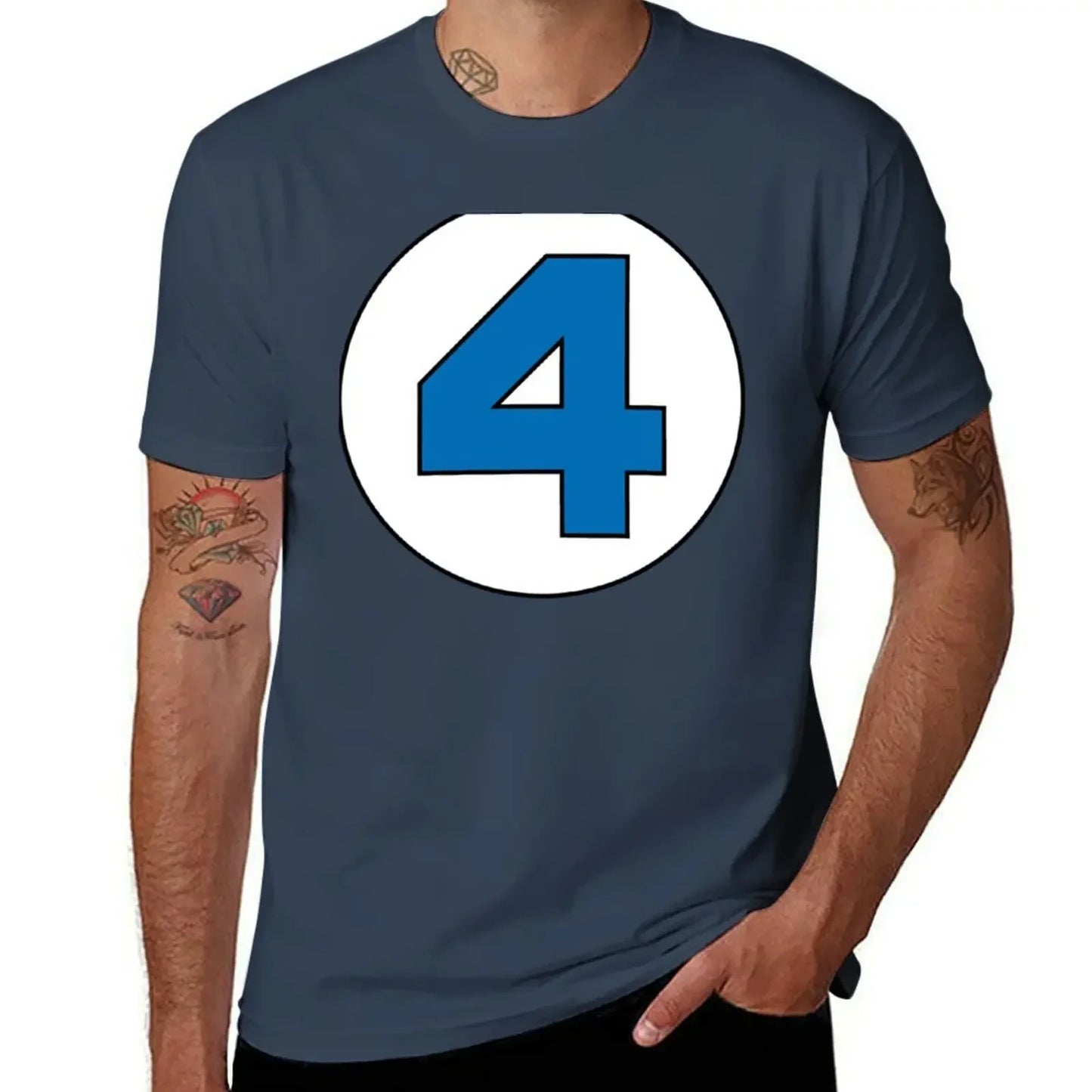 T-shirt The Fantastic 4 – duże czarne logo, fason oversize