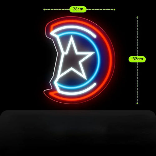 Neon LED Avengers Captain America – profil tarczy