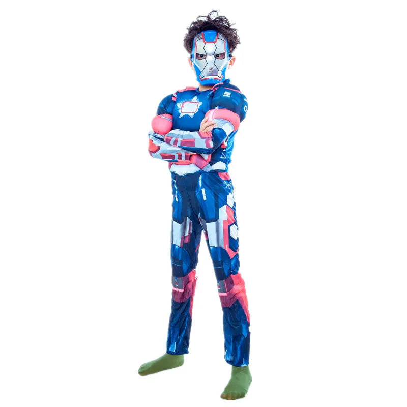 Dziecięcy kostium cosplay Iron Patriot - umięśniony kombinezon