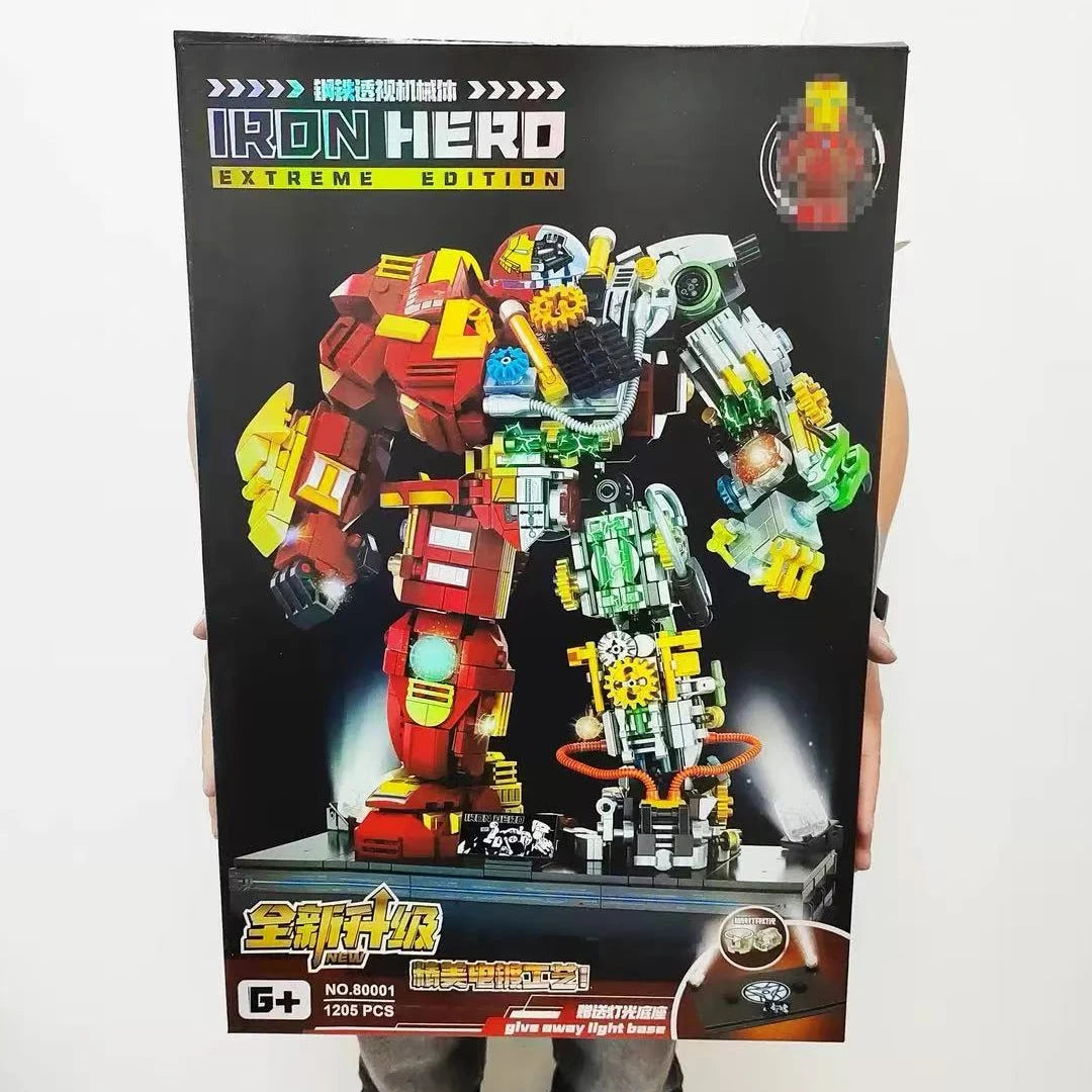 Zestaw klocków konstrukcyjnych Iron Hero Mecha – edycja Extreme z przezroczystym elementem