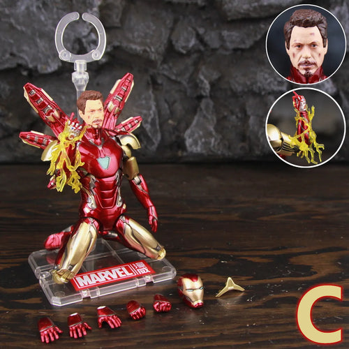 Figurka ZD Toys Iron Man MK85 2.0 LED – pozycja klęcząca, efekt świetlny