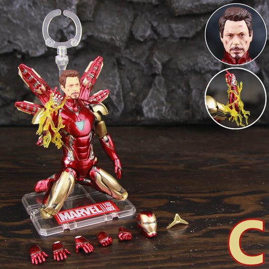 Figurka ZD Toys Iron Man MK85 2.0 LED – pozycja klęcząca, efekt świetlny