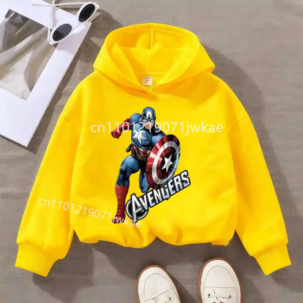 Dziecięca bluza z kapturem Avengers Kapitan Ameryka Solo – żółta