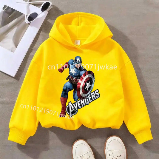 Dziecięca bluza z kapturem Avengers Kapitan Ameryka Solo – żółta