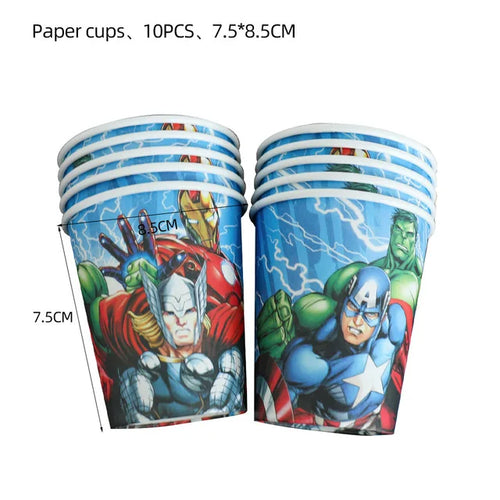 Dekoracje urodzinowe Avengers – kubeczki x10