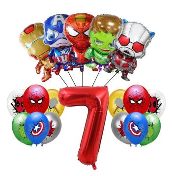 Dekoracje urodzinowe Avengers – balon w kształcie cyfry 7