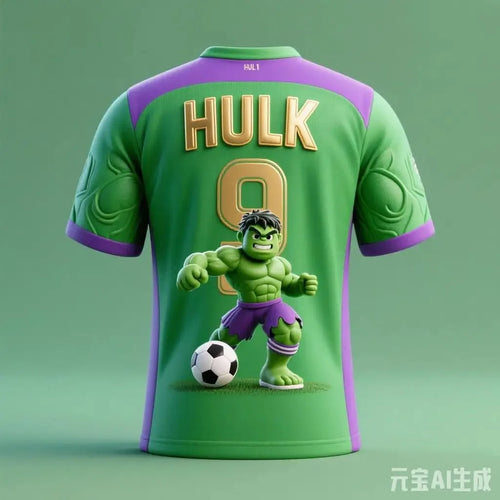 Koszulka piłkarska Avengers Hulk — jasnozielona, boczny pasek #9