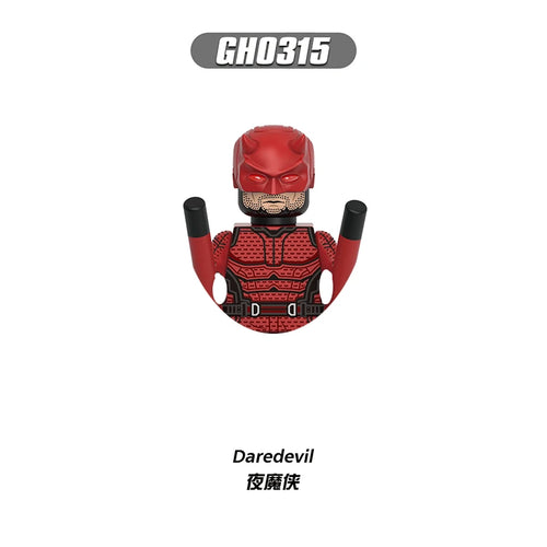 Figurka z klocków Building Blocks Daredevil – czerwony kostium i pałki