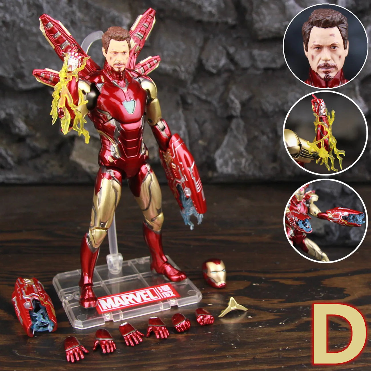 Figurka ZD Toys Iron Man MK85 2.0 LED – odsłonięta twarz, wariant D