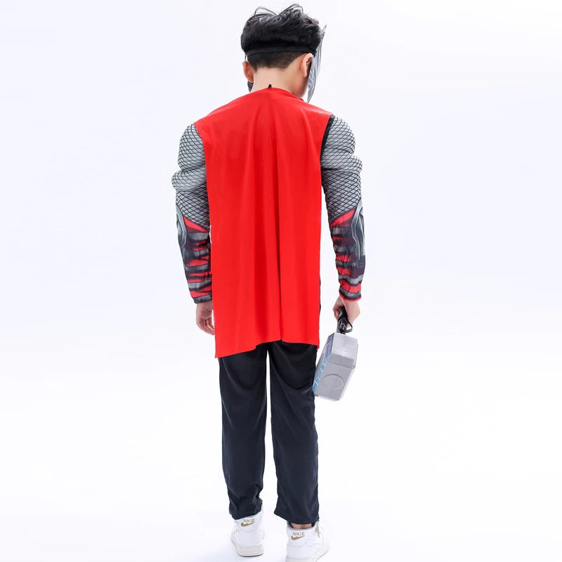 Kostium Avengers Thor — dziecięcy cosplay z młotem i hełmem