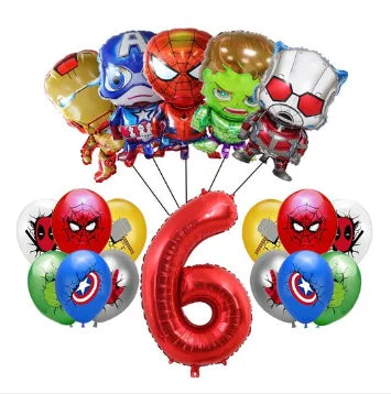 Dekoracje urodzinowe Avengers – balon w kształcie cyfry 6