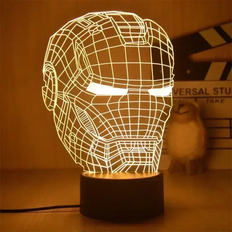Lampa LED Avengers Iron Man – hełm z przewodami, 3D 18cm
