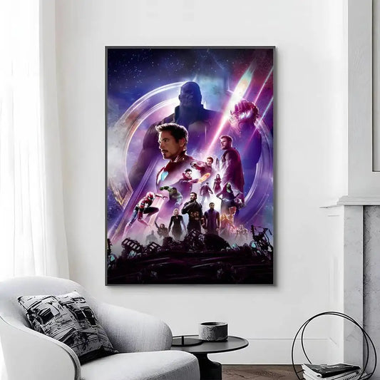 Plakat Avengers Infinity War – kontrastowy czarno-biały projekt