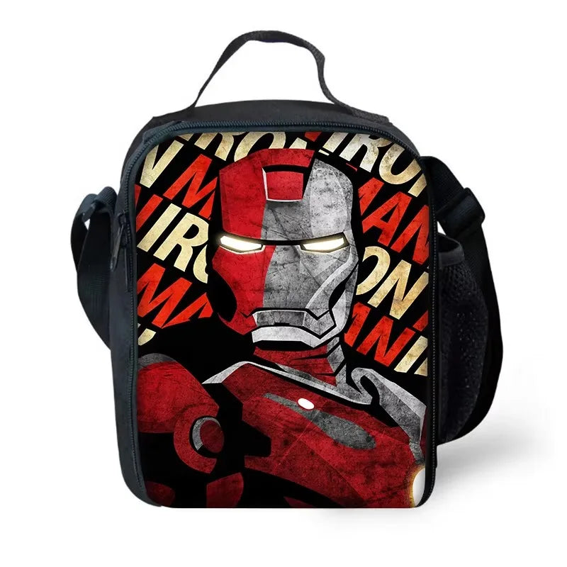 Torba na lunch Avengers Iron Man – twarz w stylu pop-art, czerwień i szarość