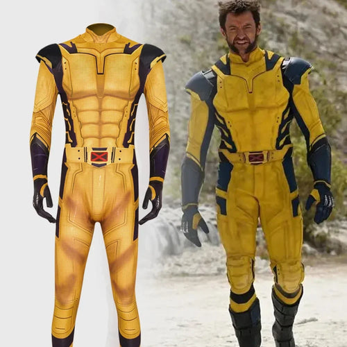 Strój Wolverine – żółto-granatowy kombinezon z paskiem X