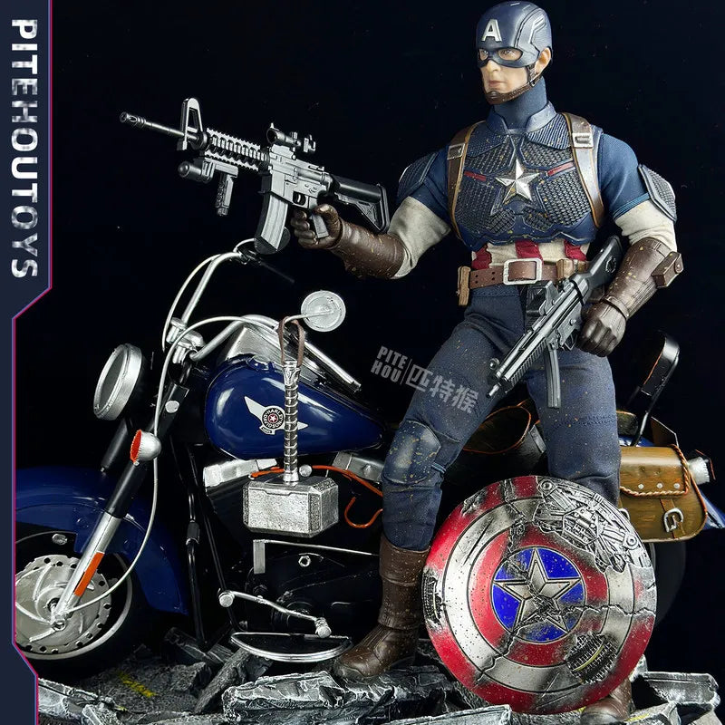 Figurka Avengers Kapitan Ameryka – ruchoma, materiałowy strój i młot
