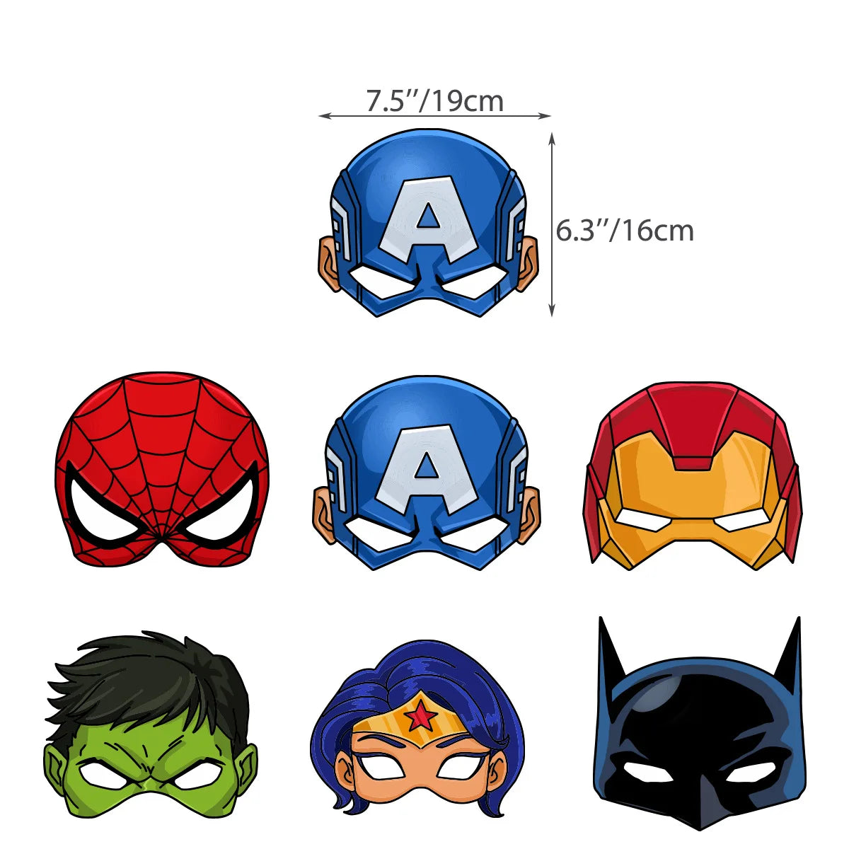 Maski Avengers – zestaw 12 masek