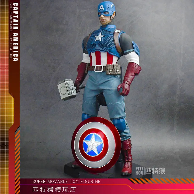 Figurka Avengers Kapitan Ameryka – ruchoma, materiałowy strój i młot