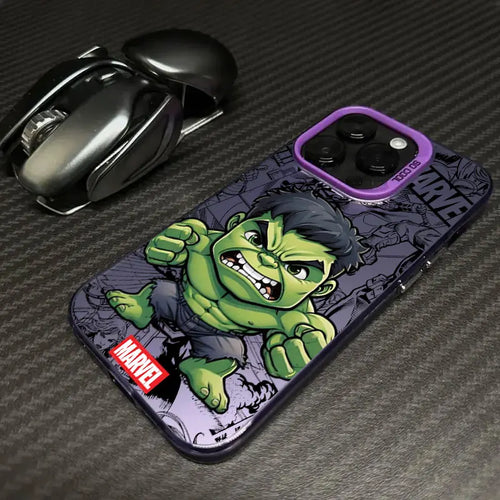 Etui Xiaomi Avengers Hulk – chibi z uniesioną pięścią, fioletowa obwódka