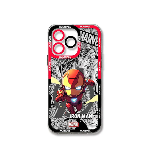 Etui Oppo Iron Man – chibi Marvel, czerwone komiksowe tło
