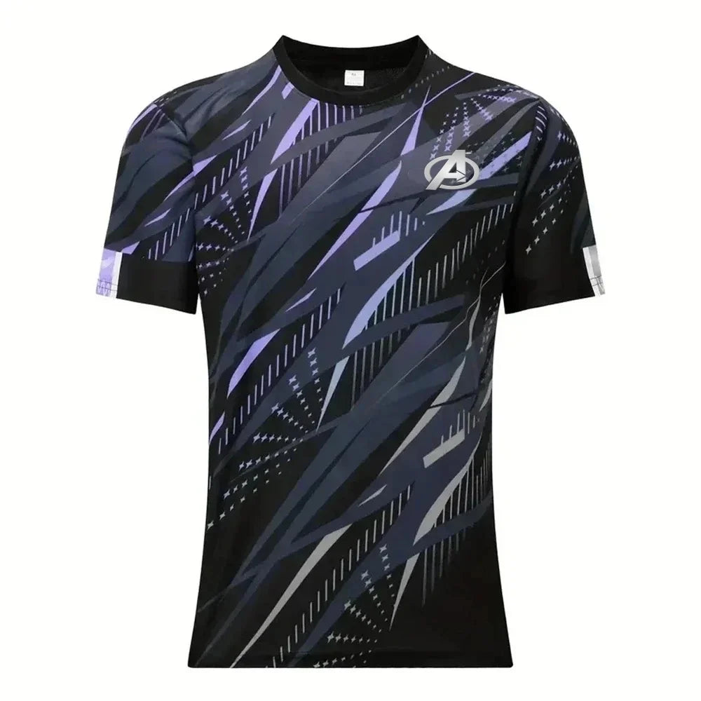 Męska koszulka sportowa Avengers — szybkoschnąca, różowo-czarna