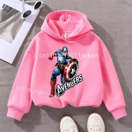 Dziecięca bluza z kapturem Avengers Kapitan Ameryka Solo – różowa