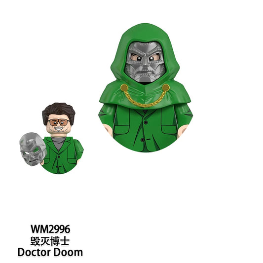 Figurka z klocków Building Blocks Doctor Doom – odsłonięta twarz i okulary