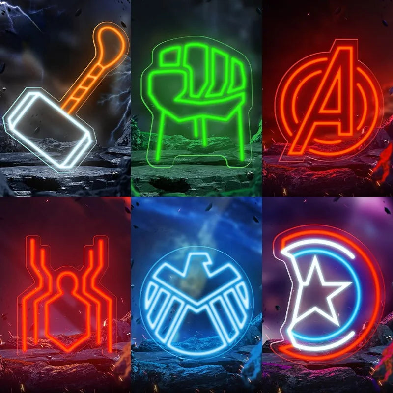 Neon LED Avengers Thor – młot Mjolnir