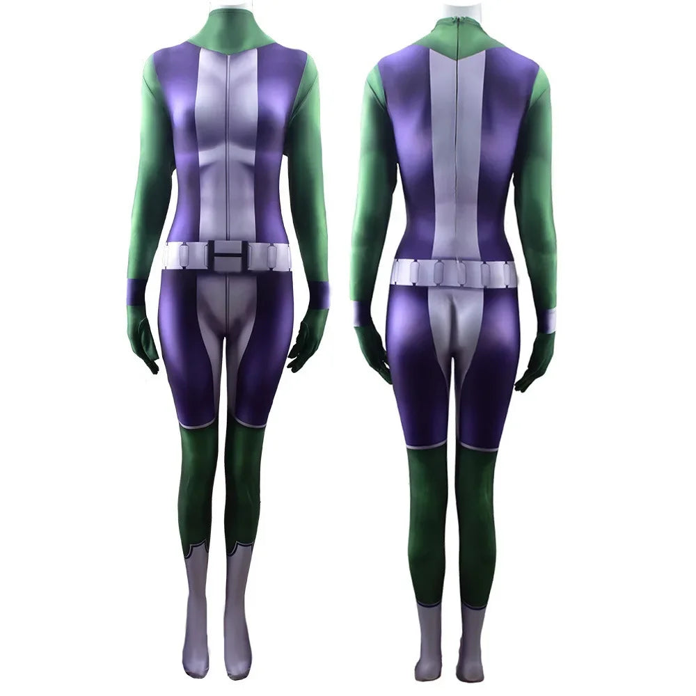 Strój She-Hulk – fioletowo-biały kombinezon