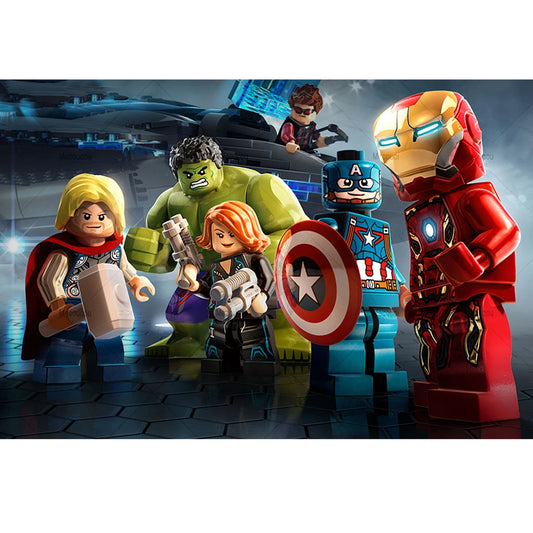 Plakat Avengers LEGO – złożone figurki