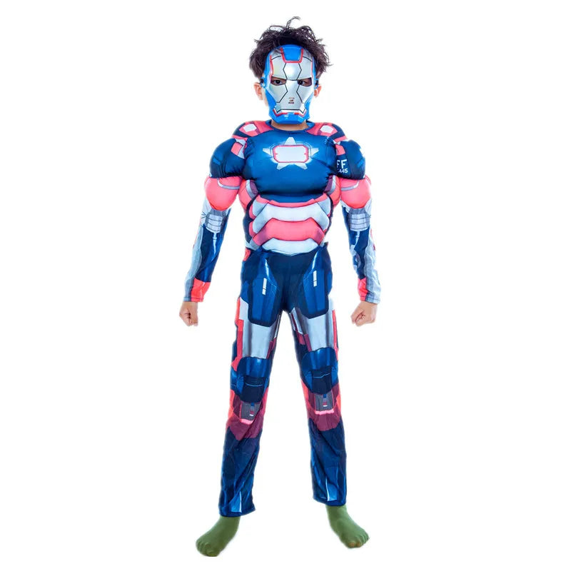 Dziecięcy kostium cosplay Iron Patriot - umięśniony kombinezon