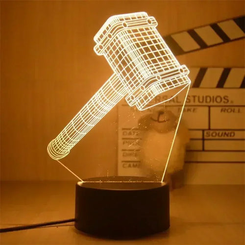 Lampa LED Avengers Thor – młot, 3D 18cm