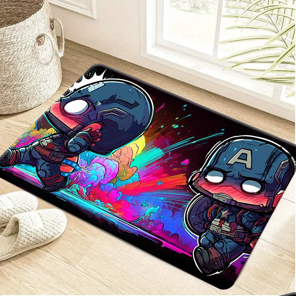 Mata łazienkowa Avengers Chibi Spider-Man i Captain America – kolorowy neon